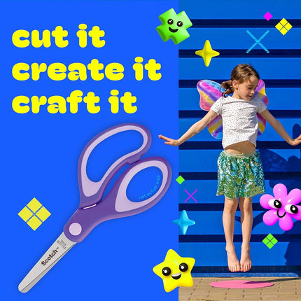 Scotch 5-Inch Soft Touch Blunt Kid Scissors, 12 Count Teacher Pack, Blue (1442B-12)