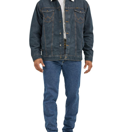 Wrangler Mens 74256rt Denim-jackets, Denim/Rustic Sherpa, M UK
