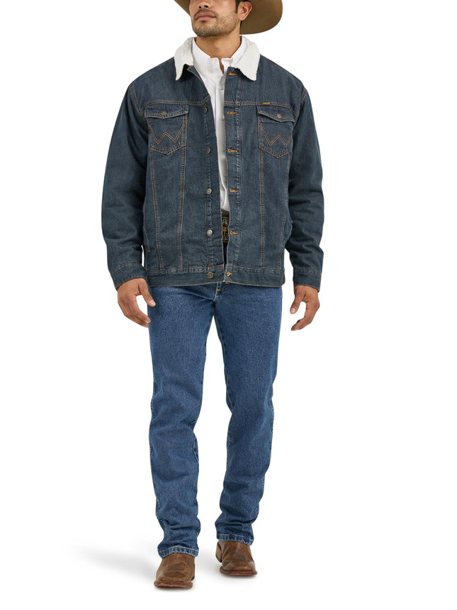 Wrangler Mens 74256rt Denim-jackets, Denim/Rustic Sherpa, M UK