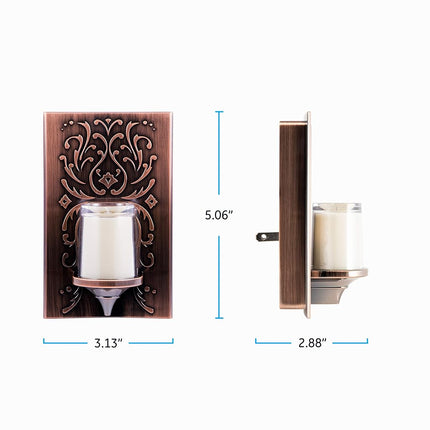 GE LED CandleLite Night Light, Plug-in, Dusk-to-Dawn Sensor, Auto On/Off, Flickers Like a Real Candle, Warm Amber Light, Energy Efficient, Guide Light, Decorative, Oil-Rubbed Bronze Finish, 11258
