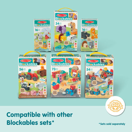 Melissa & Doug Blockables Town Snap and Play – Educational Toy Set for Children | Wooden Building Blocks | Age 2+ - FSC Certified