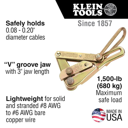 Klein Tools 1613-30 Chicago Grip for Bare Wire, Made in USA