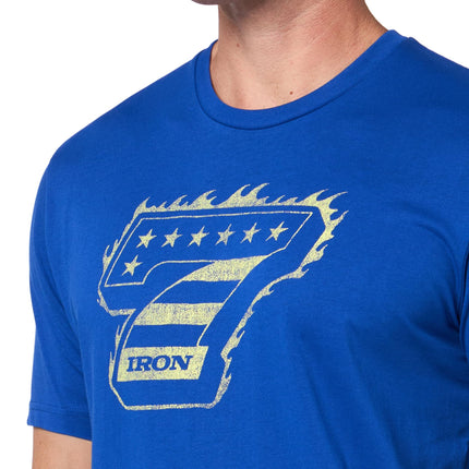 Under Armour Men's Project Rock Iron 7 Short Sleeve T Shirt, (400) Team Royal / / Charged Yellow, XXL Tall
