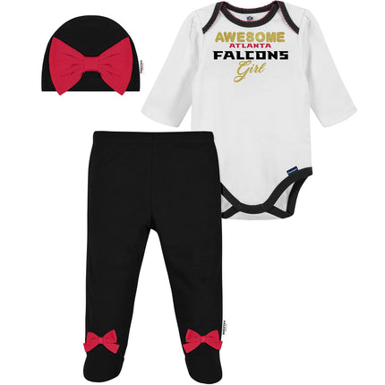 NFL Baby Girls' 3Pc Bodysuit, Footed Pant, & Cap S