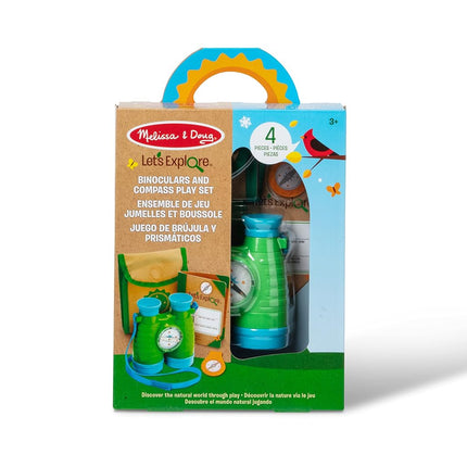 Melissa & Doug Let's Explore binoculars and compass set toy, Multicolour, Role play, Adventure and explore, Play without screen, 3 years+, Gift for boys or girls