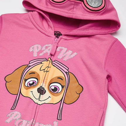 Paw Patrol Little Girls' Skye Toddler Hoodie, Hot Pink/Heathe, 2T