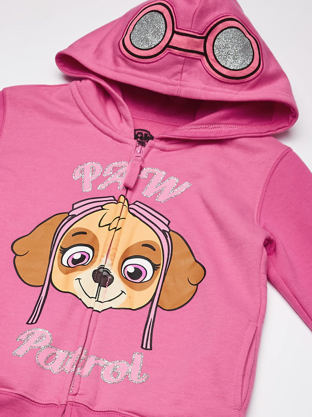 Sudadera con capucha para niña pequeña Skye de Paw Patrol, rosa fuerte/Jaspeado, 4T