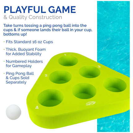 SwimWays Kelsyus Floating Beer Pong Adult Drinking Game Set, Color May Vary