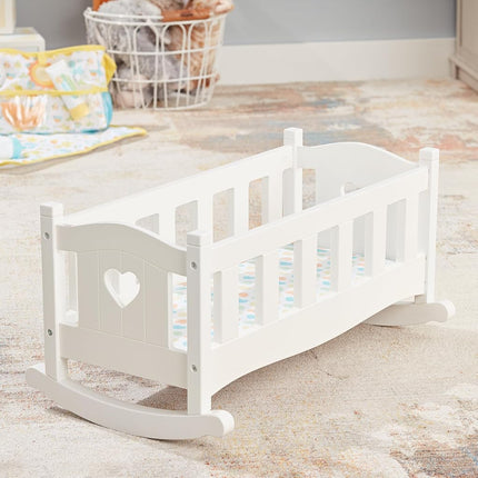 Melissa & Doug Mine to Love Wooden Play Cradle for Dolls, Stuffed Animals - White (10.2�H x 18.8�W x 20.7�L Assembled)