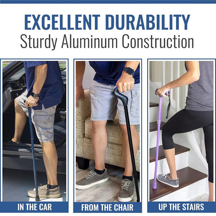 Duro-Med Designer Folding Walking Cane, Adjustable Walking Cane, Blue Ice