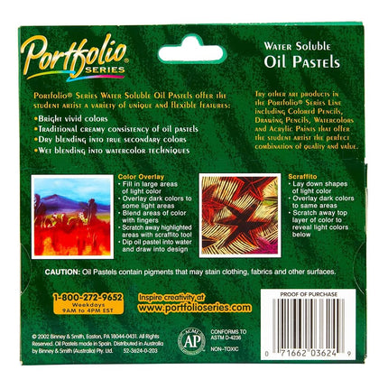 CRAYOLA Portfolio Series Water-Soluble Oil Pastels 24-Color Set (52-3624), Acrylic, Multicolour, 13.71x15.24x2.79 cm