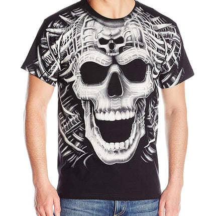 Liquid Blue Men's Psycho Skull T-Shirt, Black, S