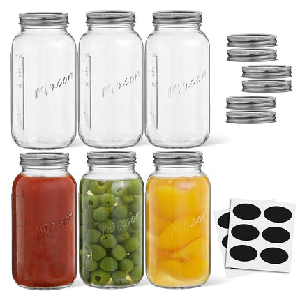 32 Oz Mason Jars With Lids, Labels and Measures! 6