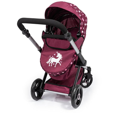 Bayer Baby Dolls Pram XEO, Convertible Doll Pushchair, 46cm Dolls