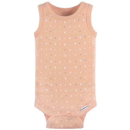 Gerber Baby Boys Multi-Pack Sleeveless Onesies Bodysuit, Ivory Safari, 0-3 Months