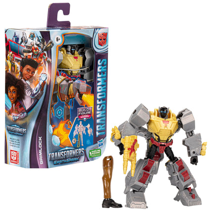 Transformers Toys EarthSpark Grimlock Classe Deluxe, Figurine Articulée de 12,5 cm, Jouets Robots pour Enfants à Partir de 6 Ans