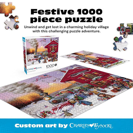 Buffalo Games - Charles Wysocki - Whistle Stop Christmas - 1000 Piece Jigsaw Puzzle for Adults Challenging Puzzle Perfect for Game Nights - Finished Puzzle Size is 26.75 x 19.75
