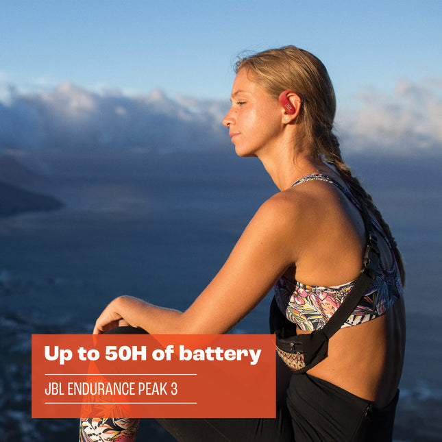 JBL Endurance Peak 3 | Auriculares inalámbricos activos con impermeabilidad IP68 y hasta 50 horas de autonomía - Negro - JBLENDURPEAK3BLK