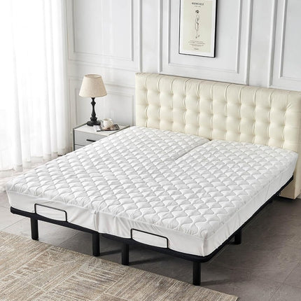 Kingnex Waterproof Split Top Queen Mattress Protector for Adjustable Bed