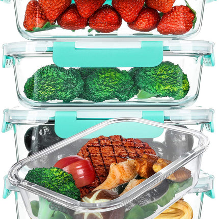 [5-Packs, 36 Oz.] Glass Meal Prep Containers with 