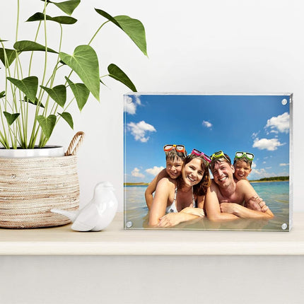 Americanflat 8.5x11 Acrylic Picture Frame - Double Sided Picture Frame with Magnetic Corners - Transparent Acrylic Frame for Desk or Tabletop Display - 8.5x11 Frame with Microfiber Cloth Included