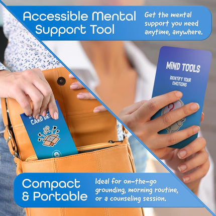Essential Tools Card Deck – 52 Mental Health Flash Cards for Anxiety Relief, Coping Skills, Mindfulness, and Resilience Building