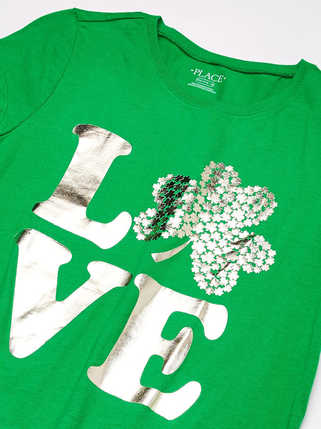 The Children's Place Big Girls' Short Sleeve Active Top, Greenacres 0994, XL (14)
