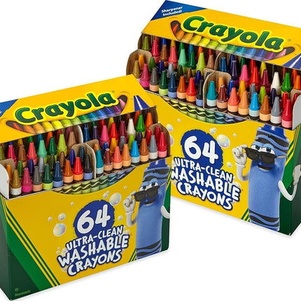 Crayola 64ct Ultra Clean Crayons, 2 Pack, Multicolor
