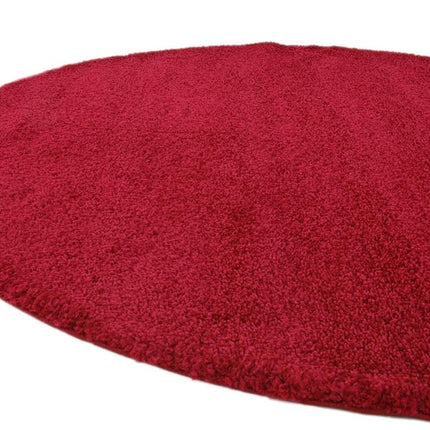 Unique Loom Solo Collection Plush Casual Red Round Rug (6' x 6')