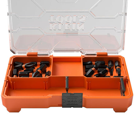 Klein Tools 33002S Slim PH2 & SQ2 Proflex Impact Driver Bit Set (20 Pieces) - MODbox Compatible Storage Case, Phillips & Square Bits, Storage Tray & Storage Tray