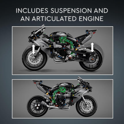 LEGO Technic Kawasaki Ninja H2R Motorcycle Toy, Vehicle Gift for 10 Plus Year Old Kids, Boys & Girls, Collectible Motorbike Building Set, Scale Model Kit for Independent Play 42170