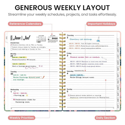 Taja Planner 2026-2027, Jul 2026-Jun 2027 Monthly & Weekly Calendar Planner