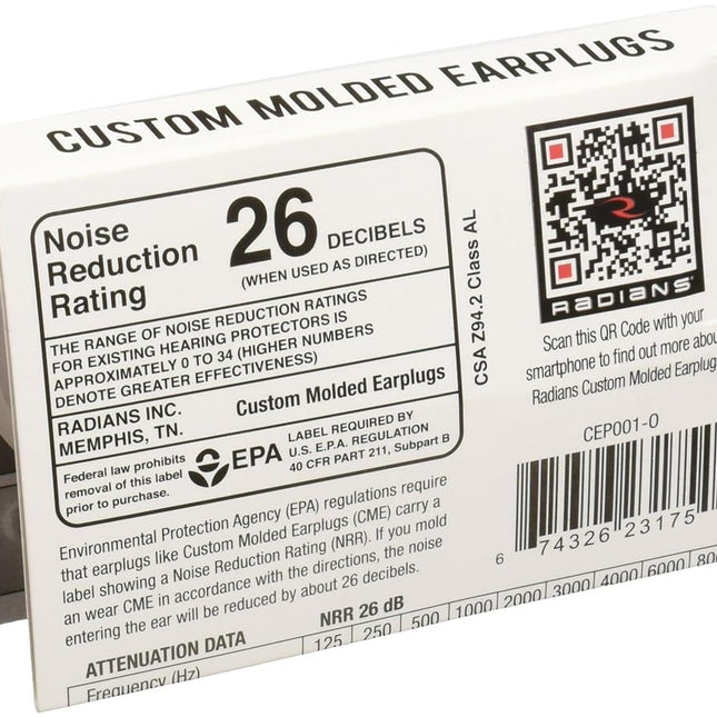 Radians Custom Molded Earplugs, Orange