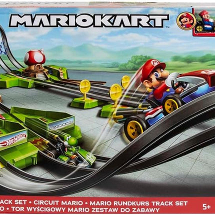 Hot Wheels Mario Kart Circuit Track Set with 1:64 Scales Die Cast Kart replica, Ages + and above, HFY15