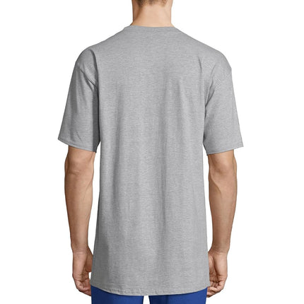 Hanes Men's Tall Short Sleeve Beefy-T, Light Steel, 4X-Large/Tall (Pack of 2)