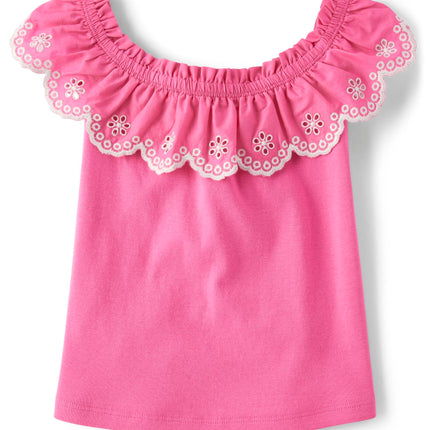 Gymboree Girls' and Toddler Ruffle Front Short Sle