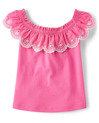 Gymboree Girls' and Toddler Ruffle Front Short Sle