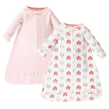 Touched by Nature Unisex Baby Organic Cotton Long-Sleeve Wearable Sleeping Bag, Sack, Blanket, Floral Dot, 3-9 Months