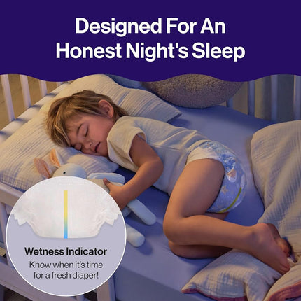 The Honest Company Clean Conscious Overnight Diapers for Sensitive Skin | Hypoallergenic, Fragrance Free | Cozy Cloud + Star Signs | Club Box, Size 3 (16-28 lbs), 52 Count