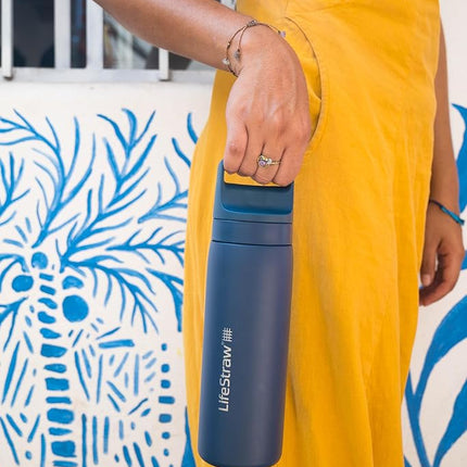 Lifestraw Go Series 2.0 Stainless Steel Water Bottle with Filter, Aegean Sea, 500 ml Capacity