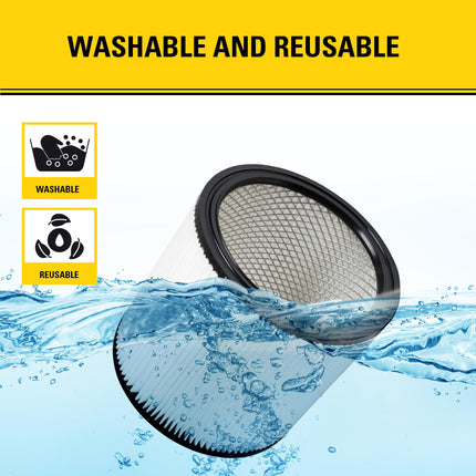 Stanley 08-2501 Filtro de cartucho, apto para la mayoría de aspiradoras de líquidos y sólidos de 5-18 galones, compatible con SL18115, SL18115P, SL18116, SL18116P, SL18191P, SL18199P, SL18117, SL18701P-10A, SL18410P-5A