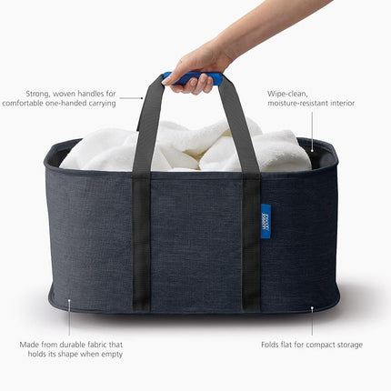 Joseph Joseph Hold-All, Collapsible 35L Washing laundry basket bag, durable fabric, moisture resistant - Carbon Black