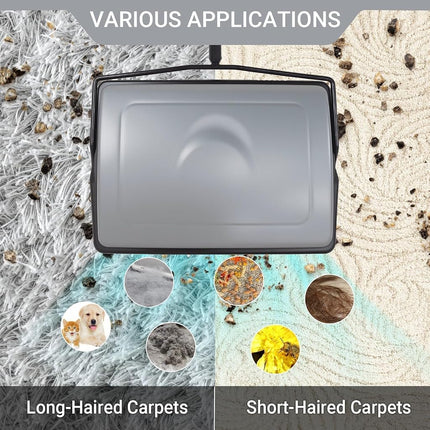 EZ SPARES Quiet Carpet Sweeper,Floor Sweeper with Pig-Bristles,Suitable for Carpet Cleaning Power,Roller Brush Strong,Bristle Sweeper,Great for House,Office,Kitchen,Carpet(Silver)
