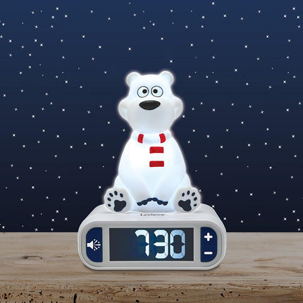 LEXIBOOK, Polar Bear Nightlight Alarm Clock, RL800PB