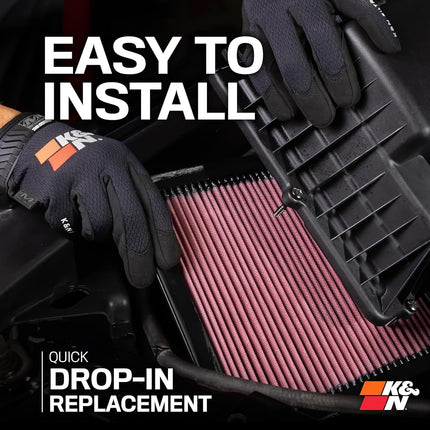 K&N Engine Air Filter: High Performance, Premium, Washable, Replacement Filter: Compatible with 2015-2019 JAGUAR/LAND ROVER (F-Pace, XF, XE, Range Rover Velar) , 33-3074