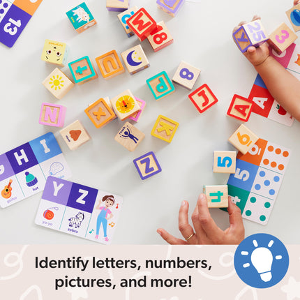 Melissa & Doug Ms. Rachel Bloques de Aprendizaje de Letras, Números y Juegos | Juguetes Educativos para Niños | Más de 18 meses - Certificado FSC