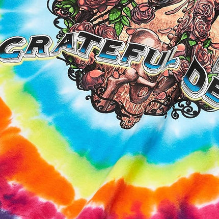Liquid Blue Men's Grateful Dead Rainbow Bertha Short Sleeve T-Shirt, Multi Tie Dye, L
