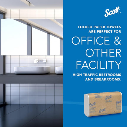 Scott C Fold Paper Towels (01510) with Fast-Drying Absorbency Pockets, 12 Packs/Case, 200 C Fold Towels/Pack