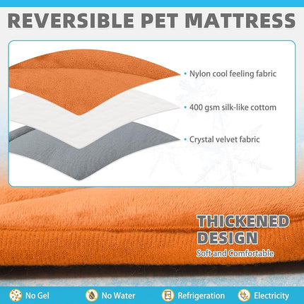 KOOLTAIL Upgrade Self Warming Cat Mat for Winter, Reversible Extra Cozy Pet Sleeping Blanket Pad for All Season, Thicken Self Heating Puppy Bed with Thermal Foil for Crate, Floor, Outdoor, Maple Leaf