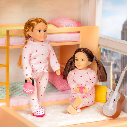 Lori Urban Chic Bunk Bed Set for Mini Dolls, Dollhouse Furniture